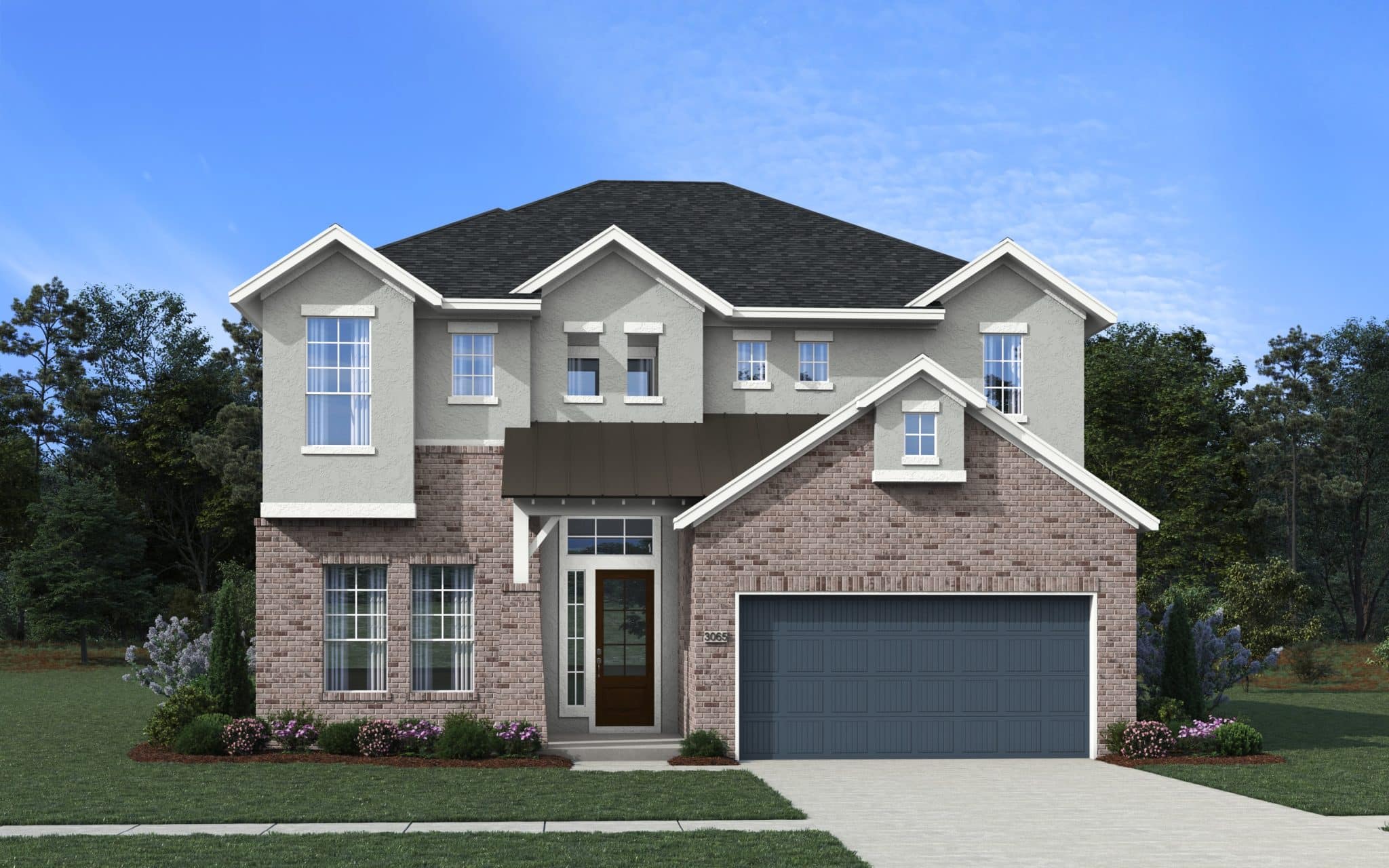 Elevation B Stucco with Brick