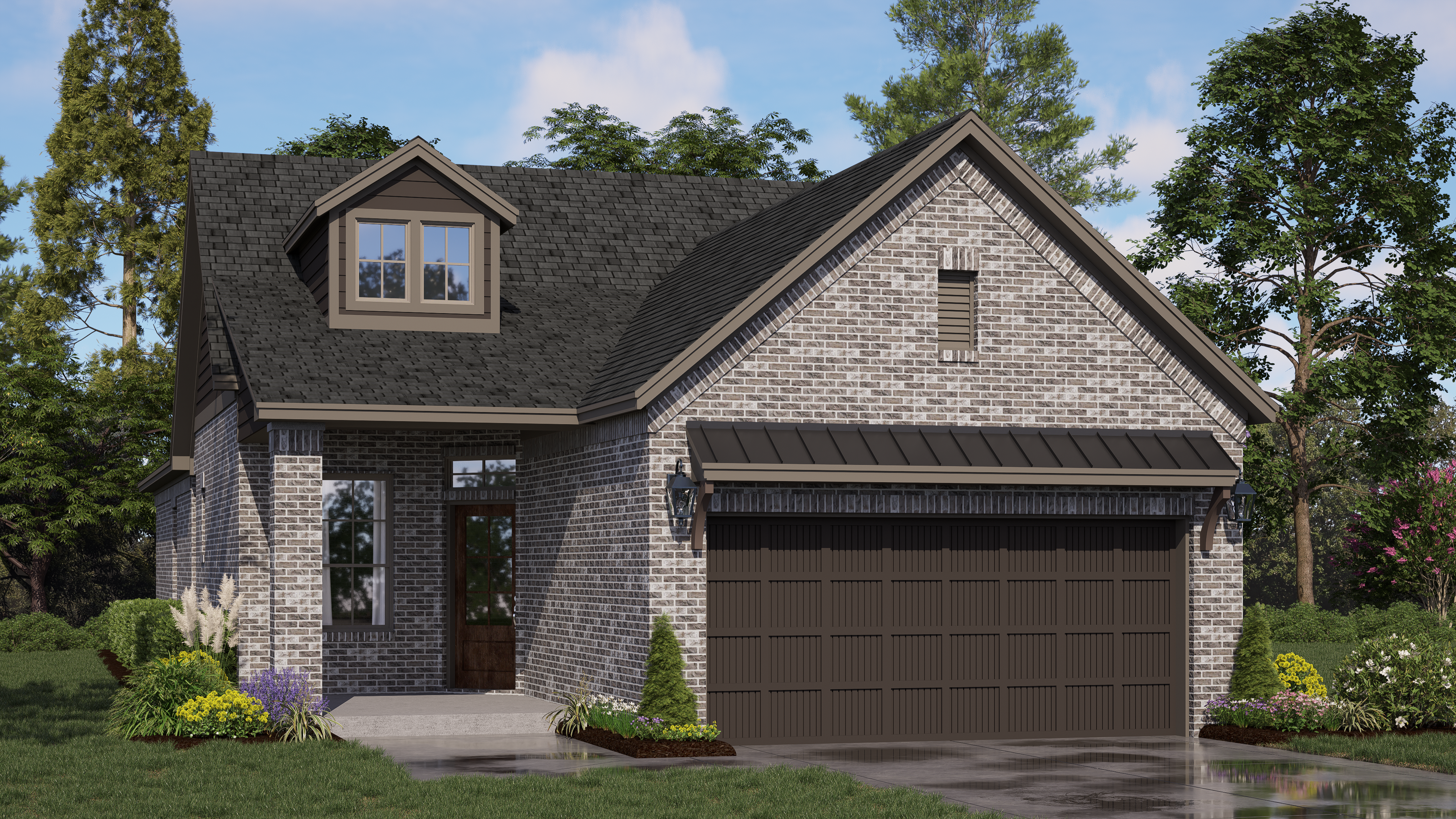The Athens Elevation A with Brick