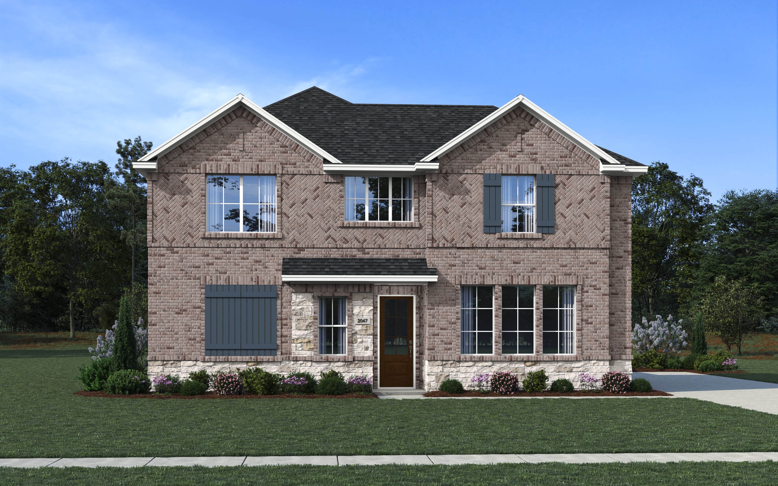 Elevation A of the Hardin floor plan