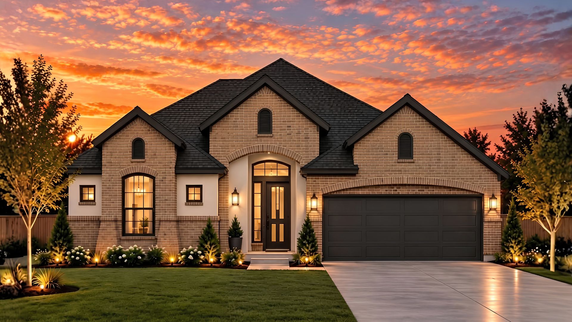 Bluff Elevation B with Brick of the Marbella floor plan