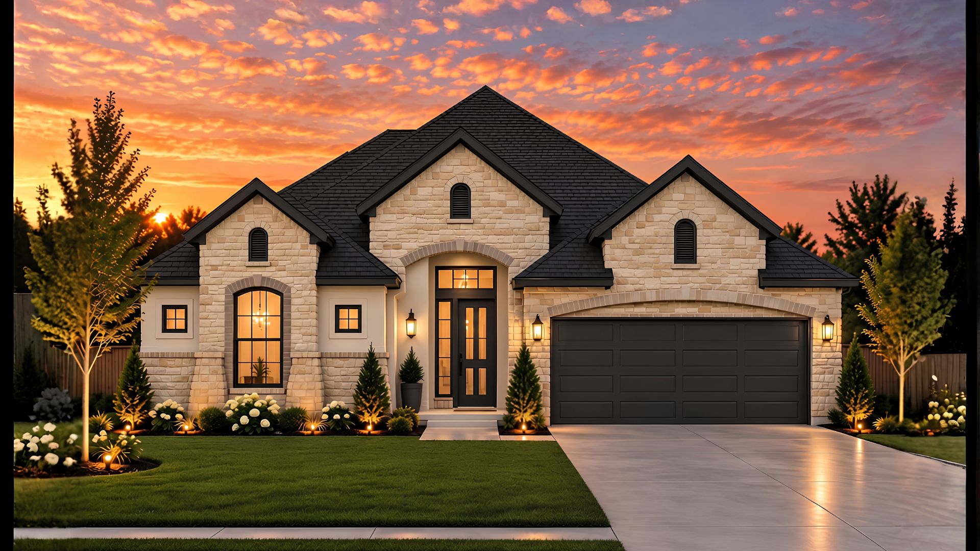 Bluff Elevation B with Stone of the Marbella floor plan