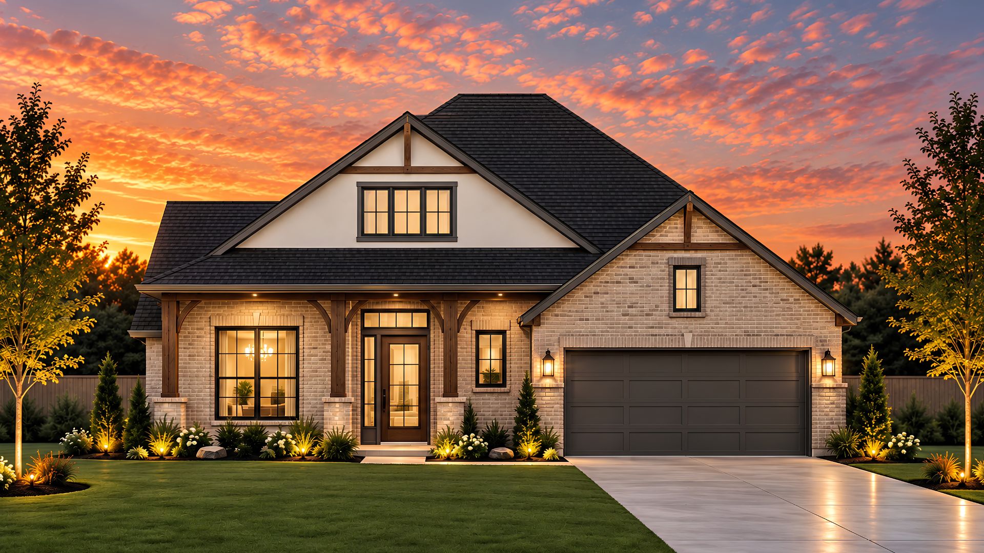 Bluff Elevation B2 Brick with Stucco of the Bloomington floor plan