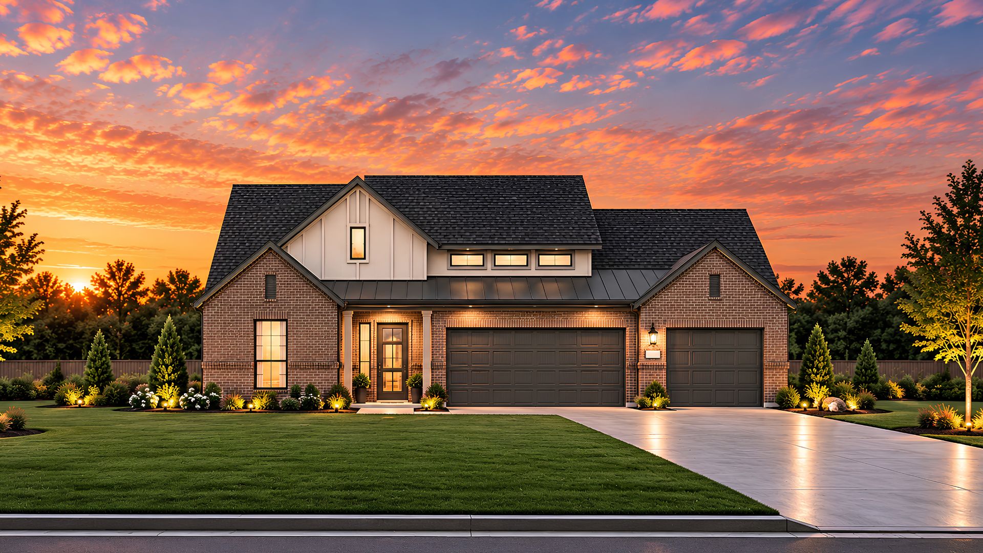 Bluff Elevation C Brick with Stucco of the Sydney floor plan