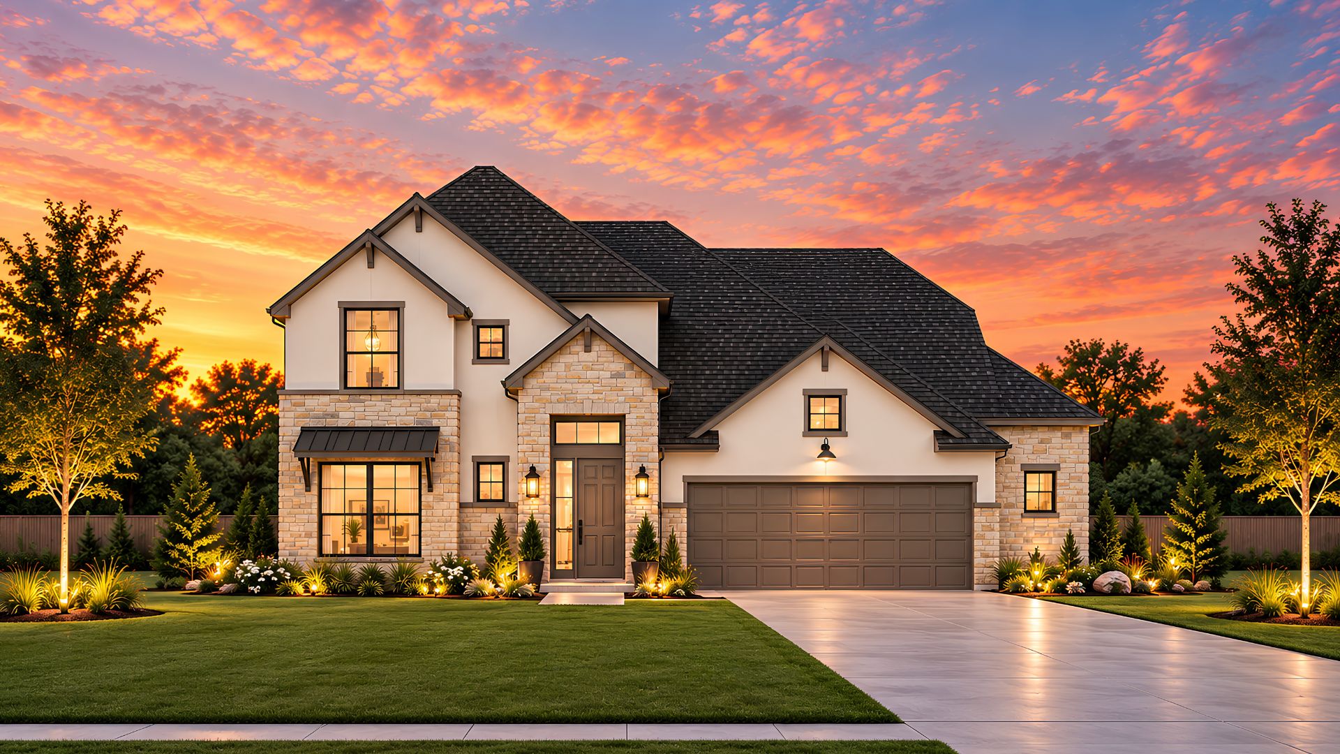 Bluff Elevation A with Stone of the Rivers floor plan