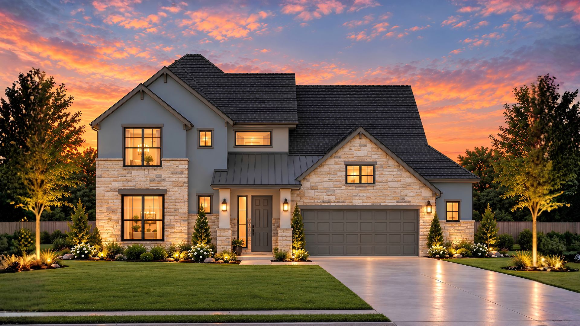 Bluff Elevation B with Stone of the Rivers floor plan