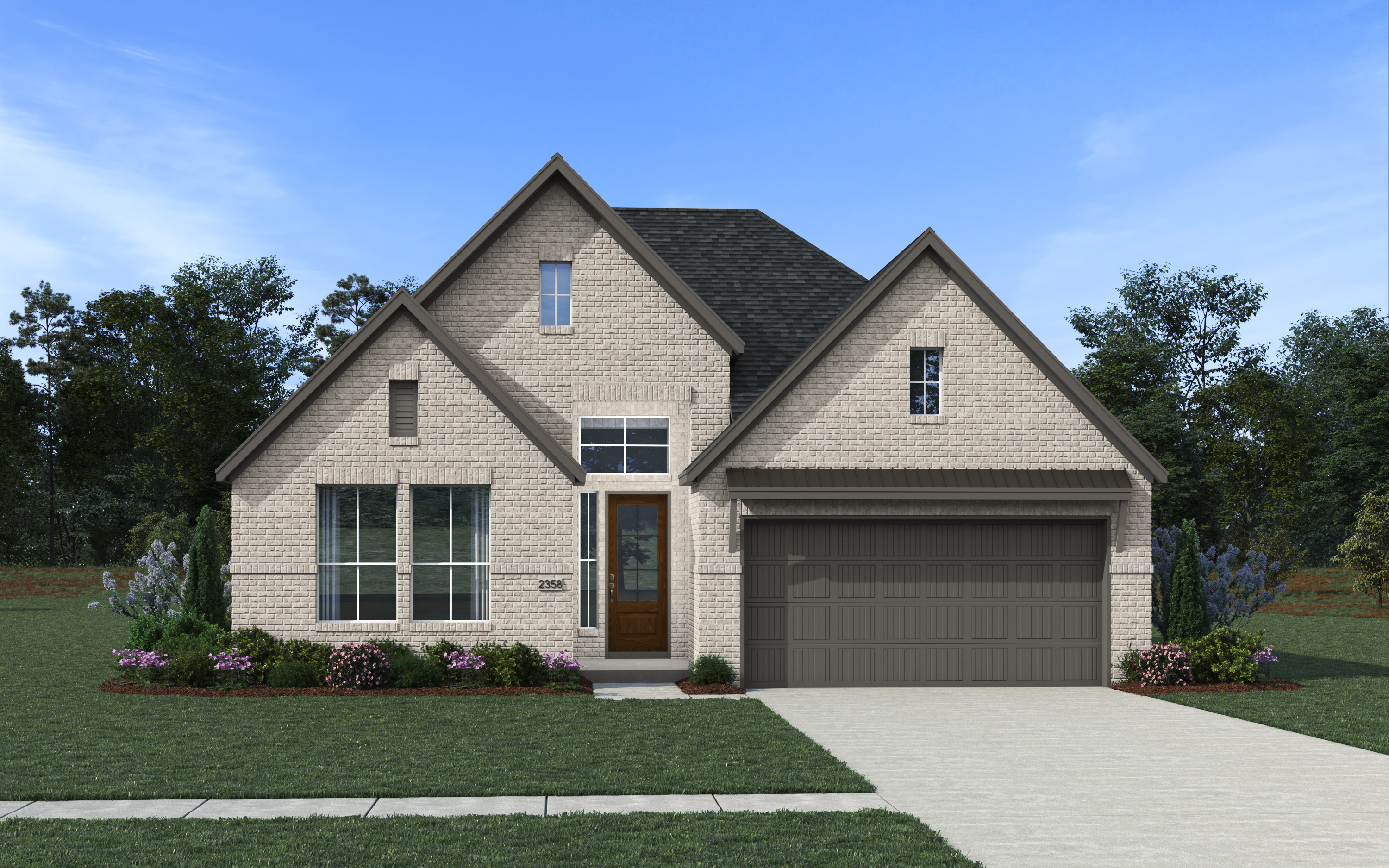 Elevation A of the MariahBrick floor plan