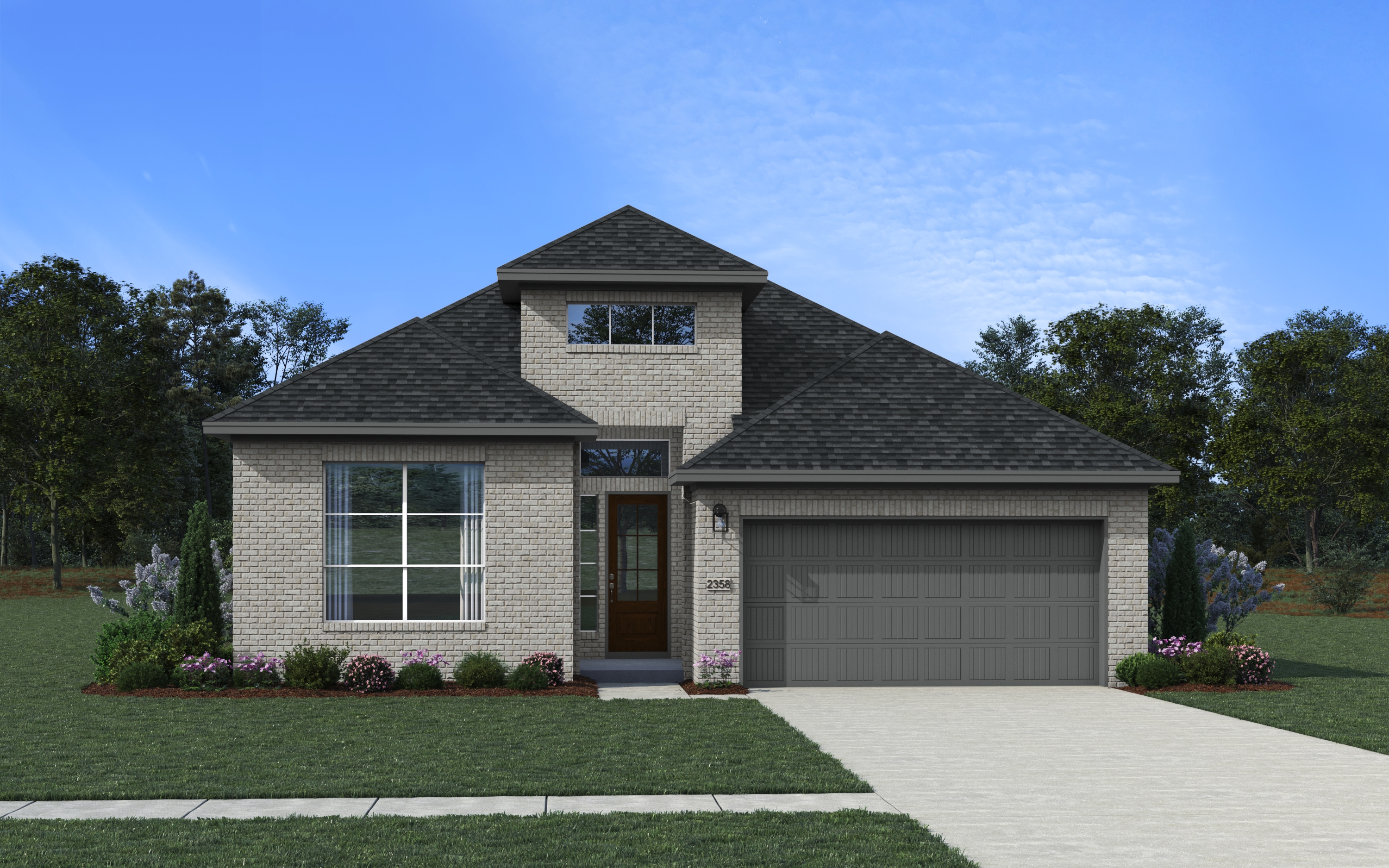 Elevation C of the MariahBrick floor plan