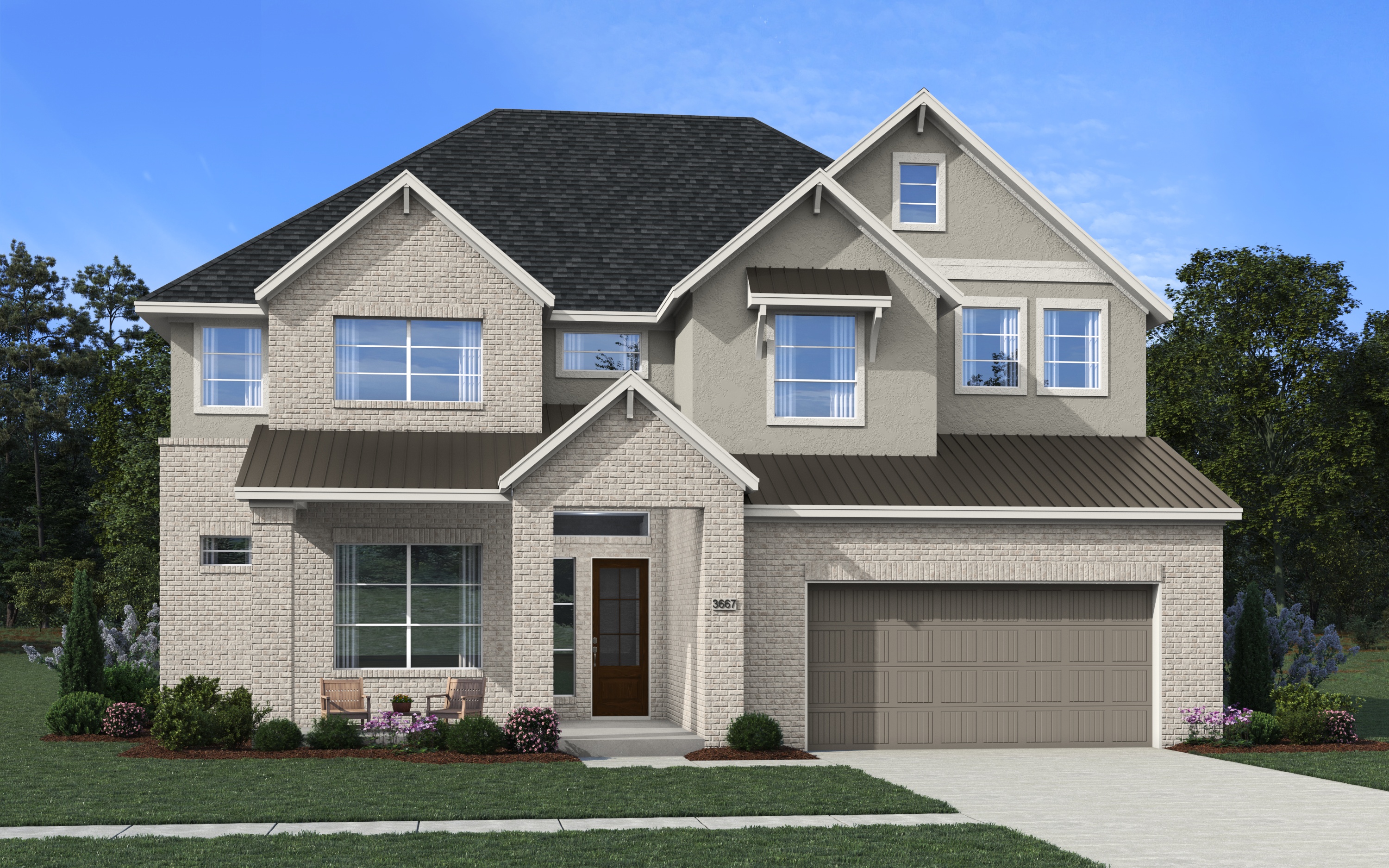 Elevation A of the WaterlooStuccoBrick floor plan