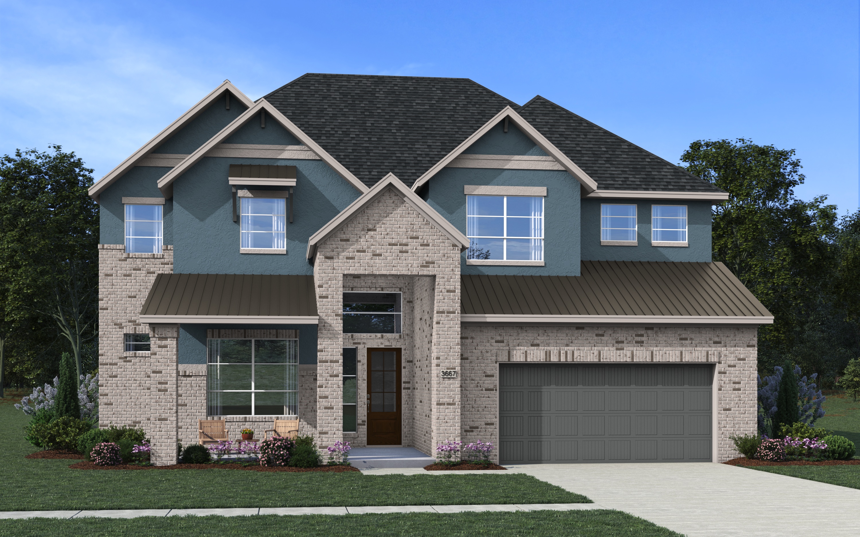 Elevation B of the WaterlooStuccoBrick floor plan