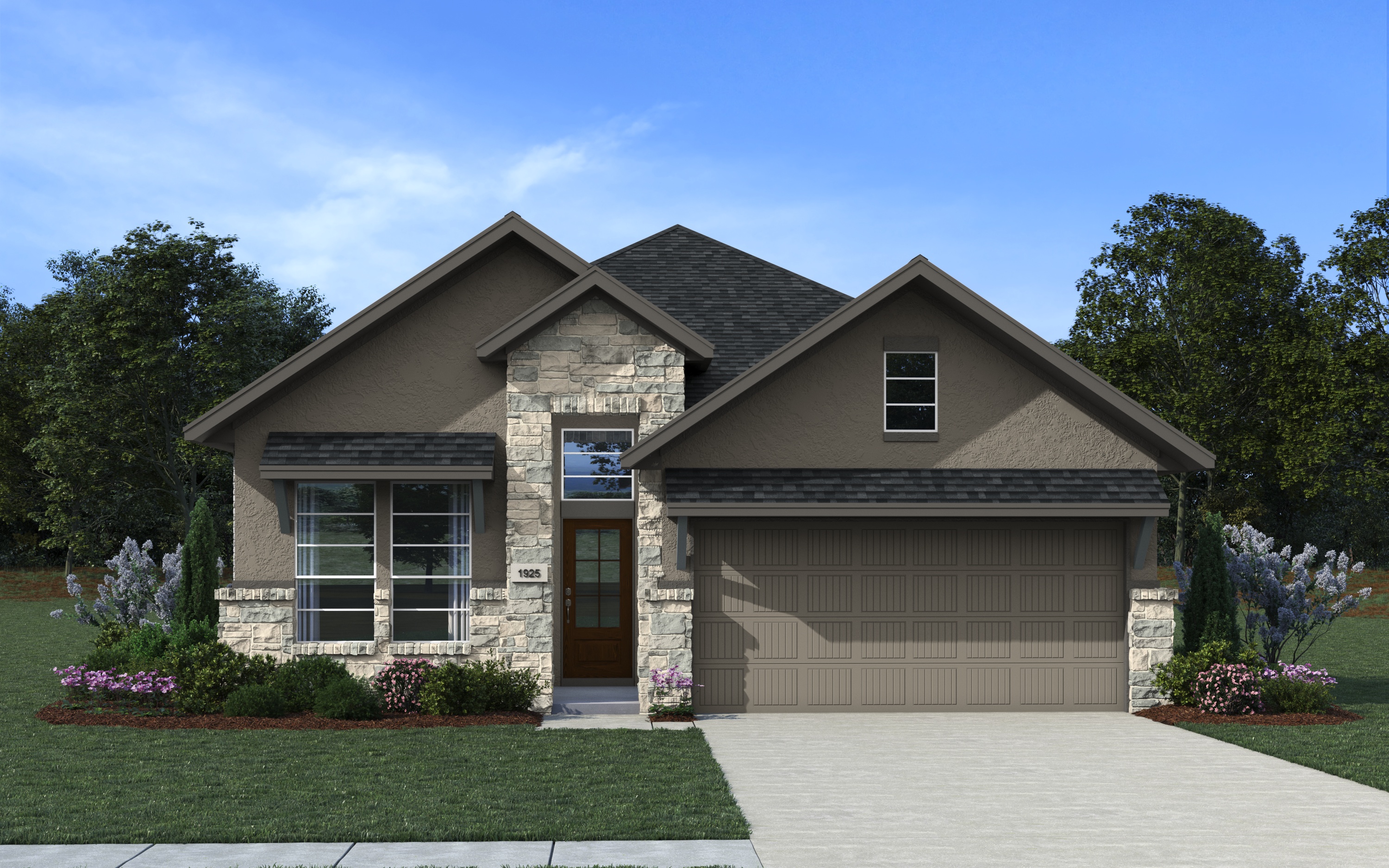 Elevation A of the Austin floor plan