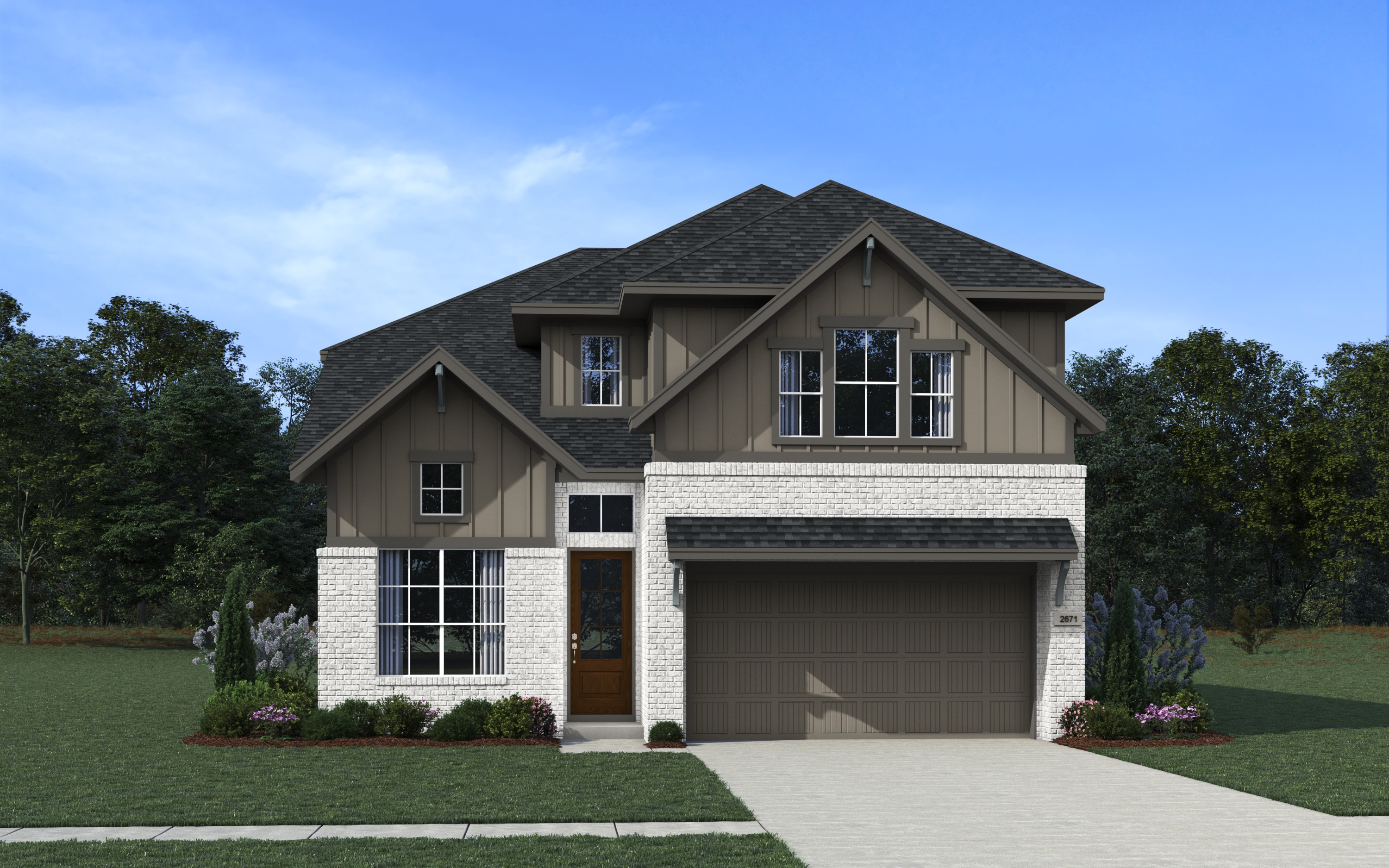 Elevation A of the Laramie floor plan
