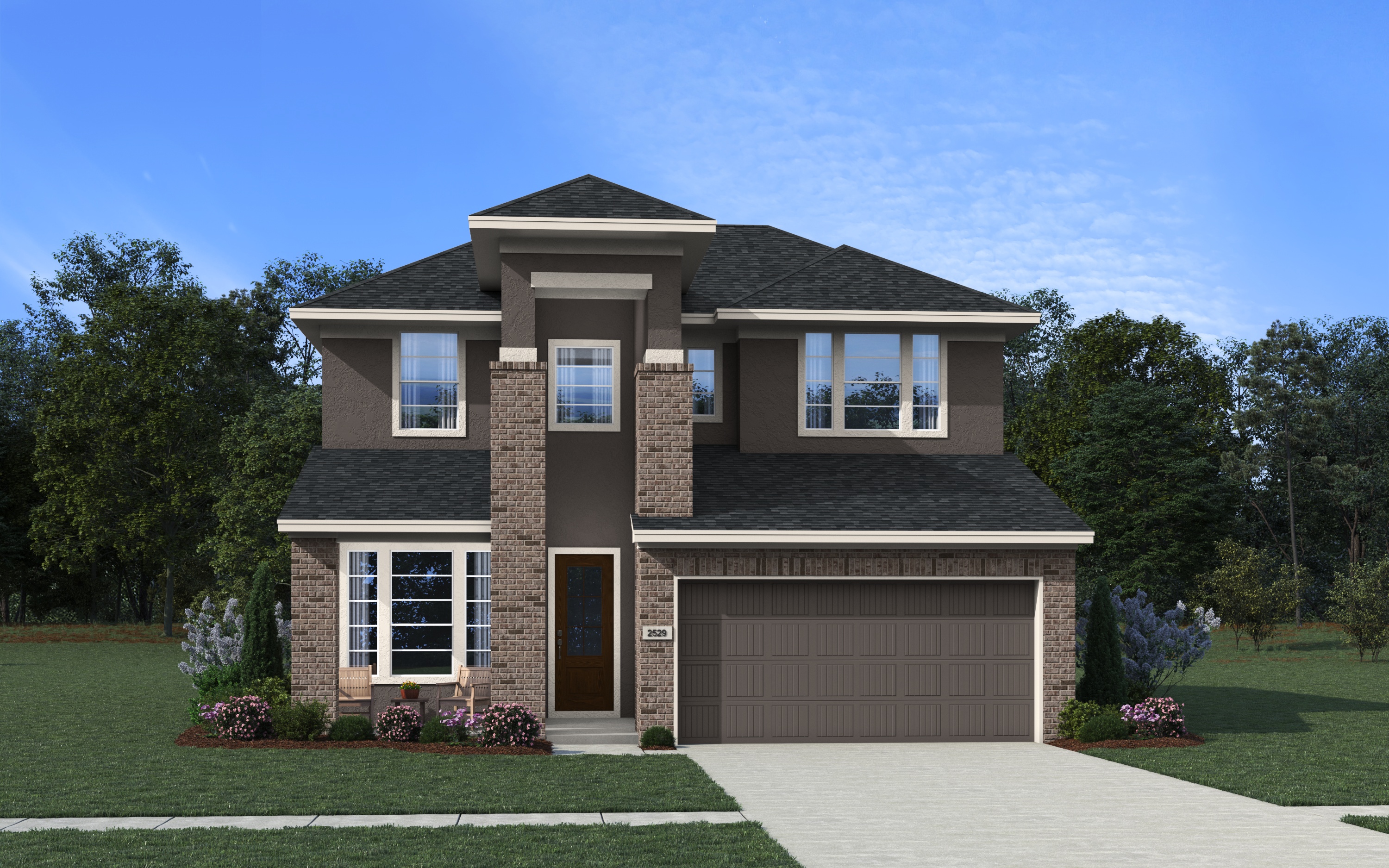 Elevation B of the Dayton floor plan