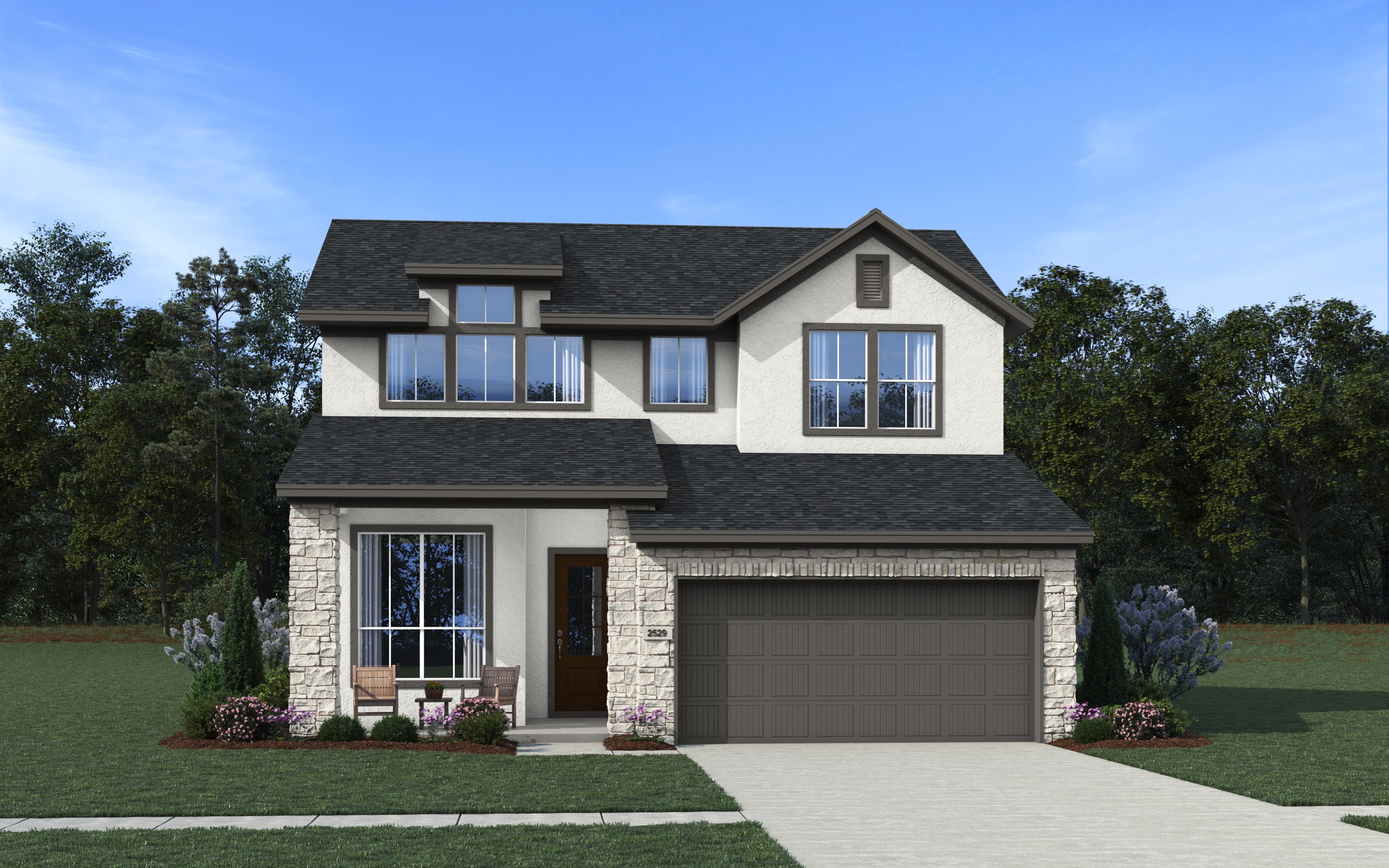 Elevation C of the Dayton floor plan