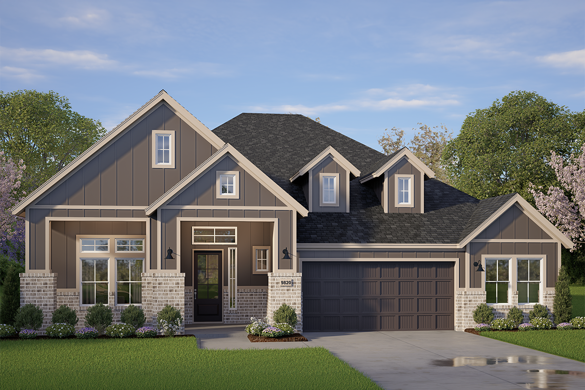 Elevation B of the Darien floor plan