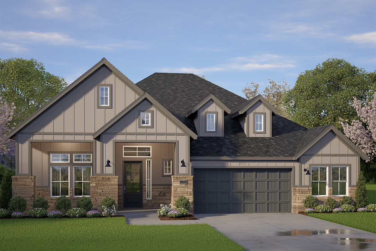 Elevation B of the Darien floor plan
