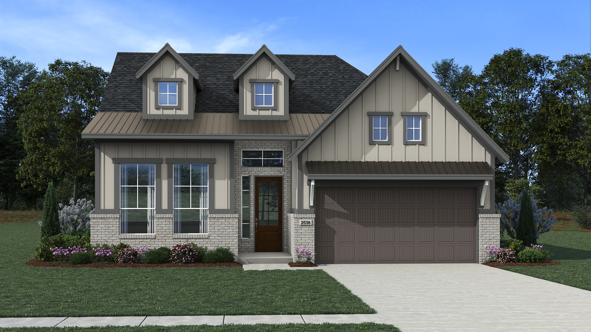 Elevation A of the Lauren floor plan