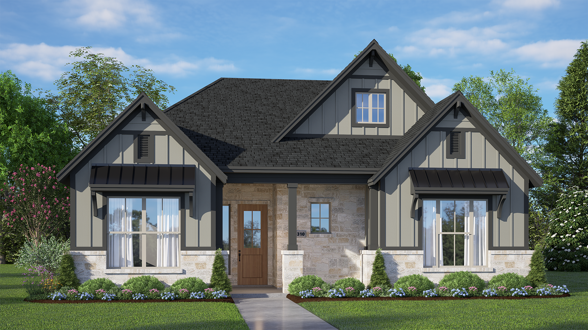 Elevation B of the Mickelson floor plan