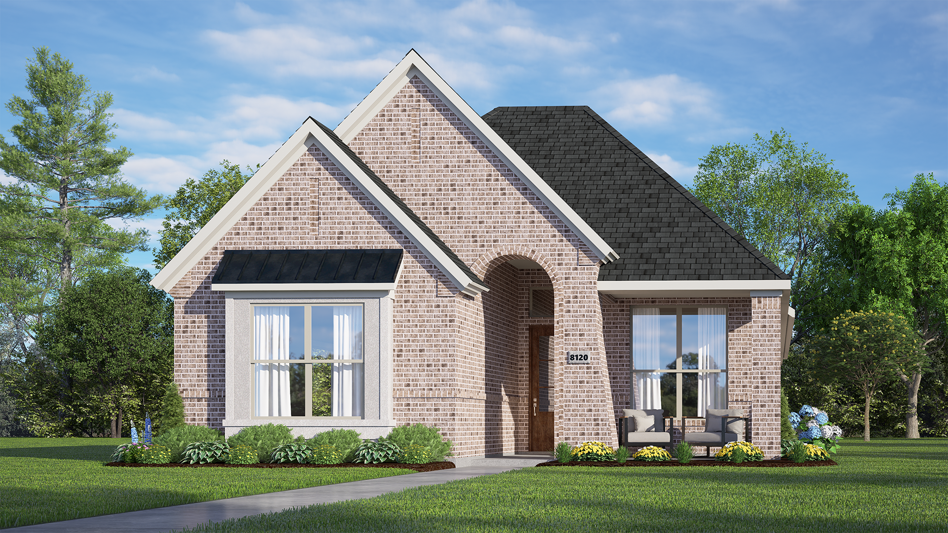 Elevation A of the Oakmont floor plan