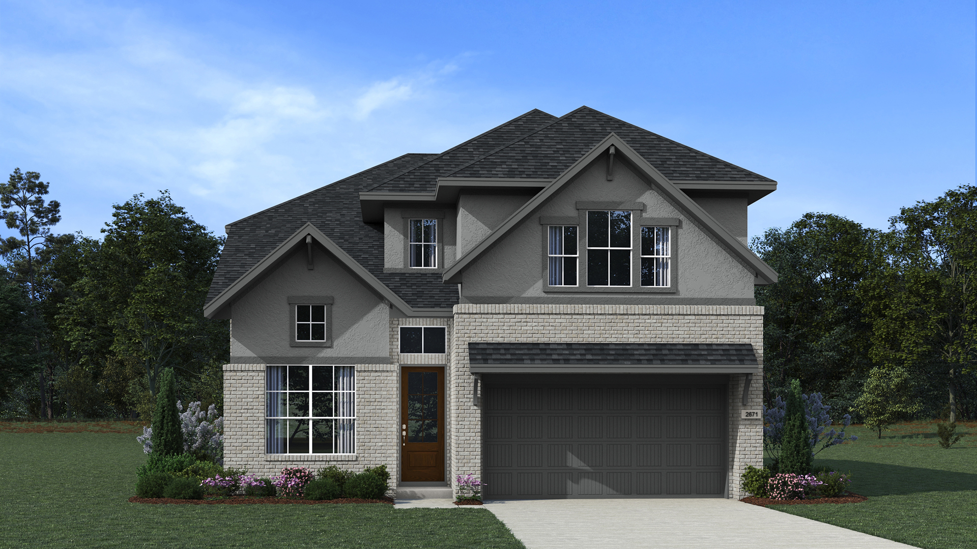 Elevation A of the Laramie floor plan