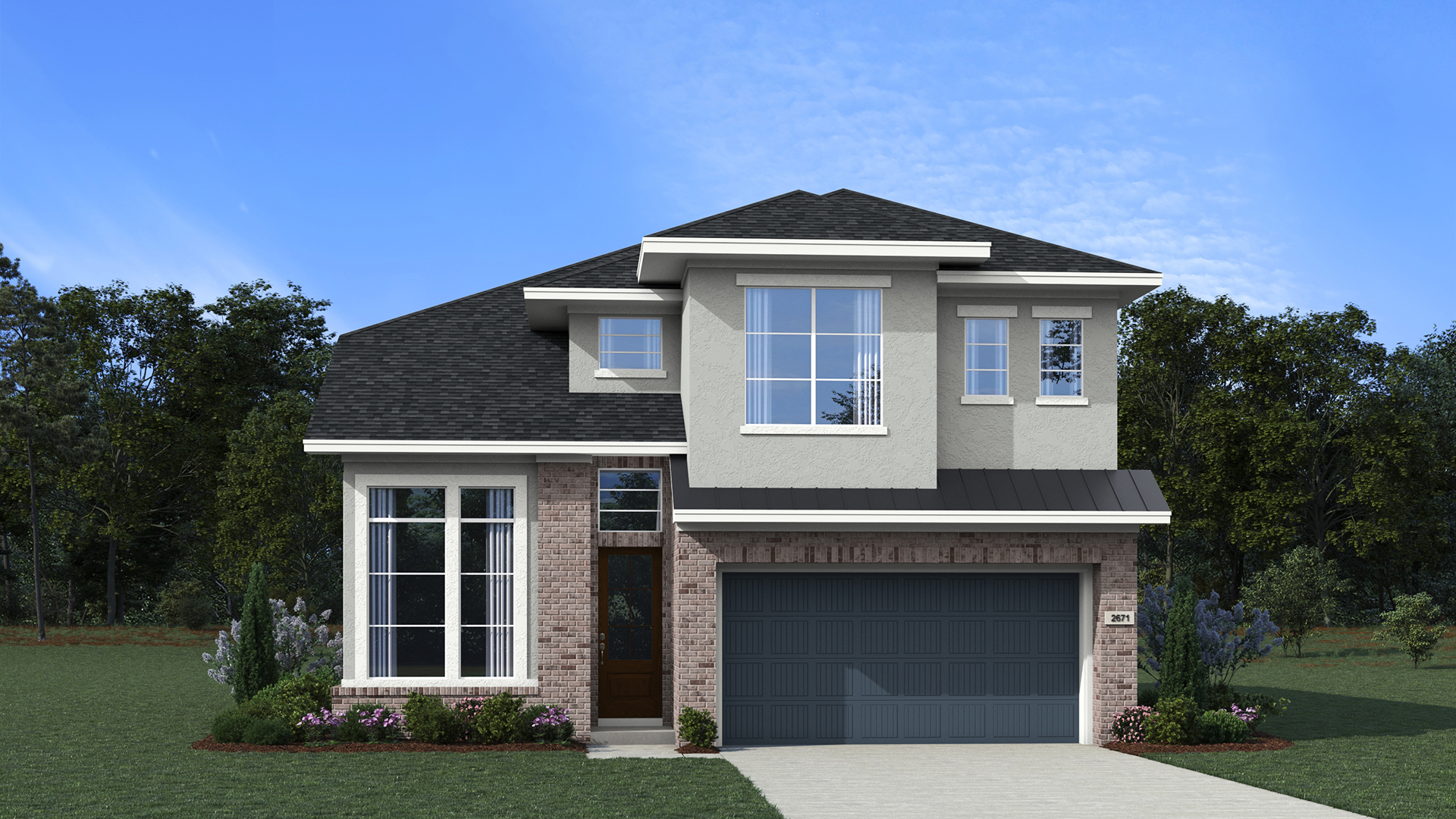 Elevation C of the Laramie floor plan