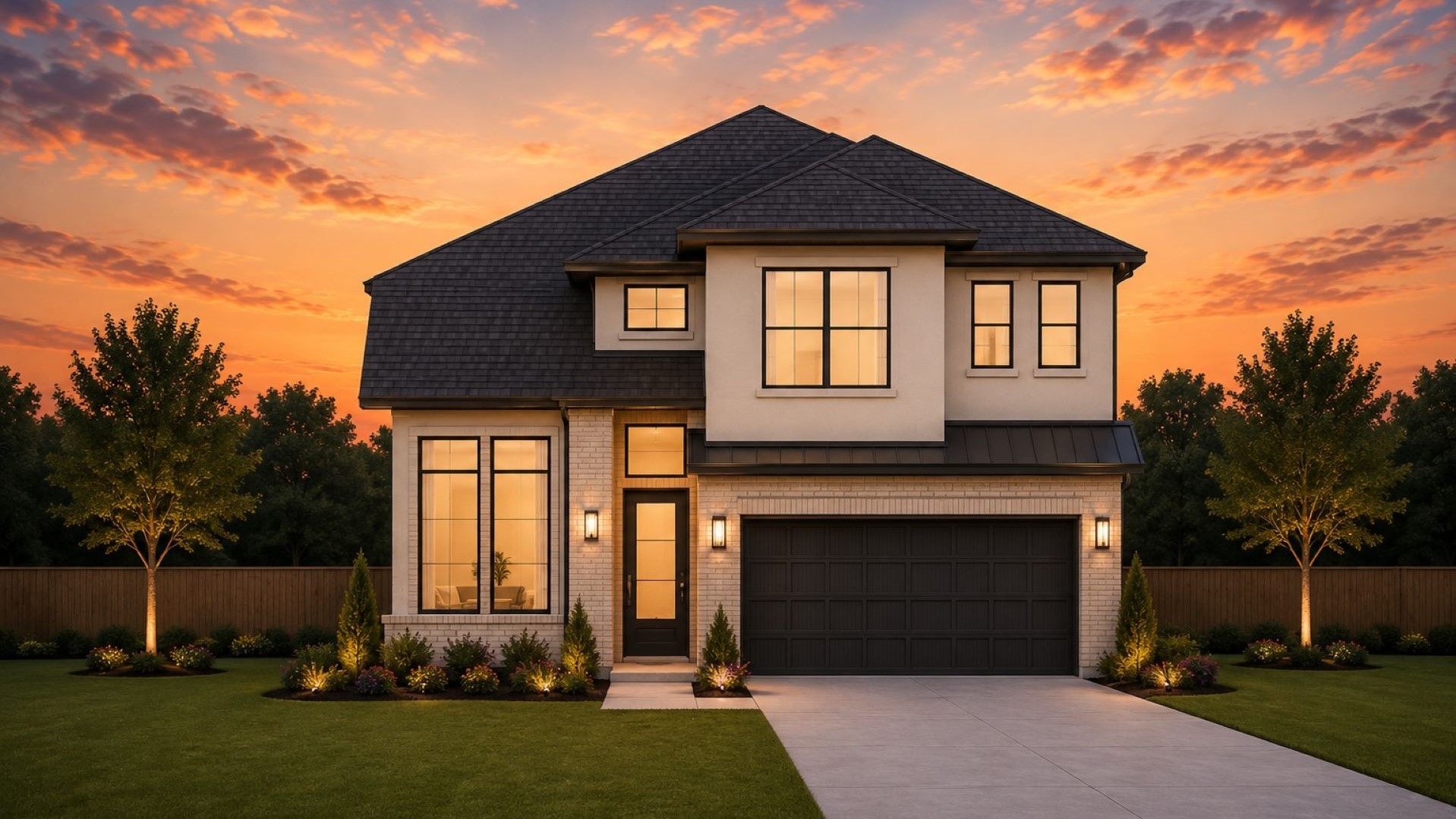Elevation C of the Laramie floor plan