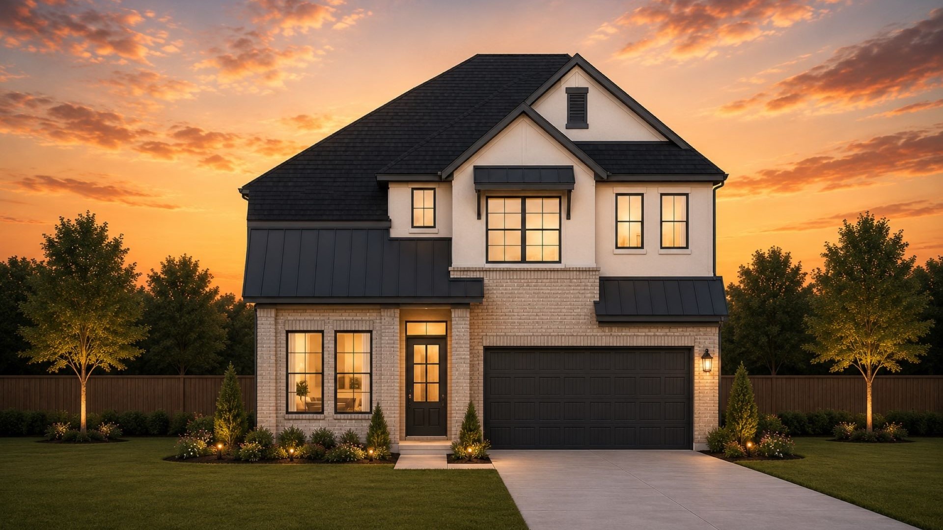 Elevation B of the Laramie floor plan